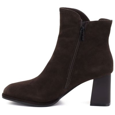 3. Women's brown leather high-heeled ankle boots Big Star UU274379
