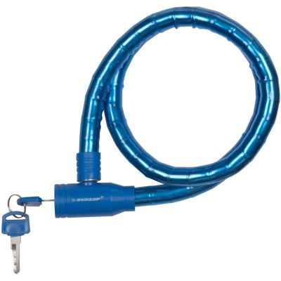 3. DUNLOP BLUE SPIRAL BIKE LOCK WITH KEY, HOSE, 18MMx80CM