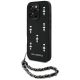 Karl Lagerfeld Saffiano Crystals w/Chain iPhone 16 Pro Max Case - Black