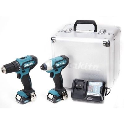 2. MAKITA CLX224X COMBO cordless tool set DF333D drill driver 30Nm + TD110D impact driver 110Nm 1/4 CXT 12V 2x 1.5Ah case