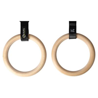 Wooden gymnastic rings with measuring tape HMS TX08