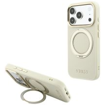 Guess Ring Stand 360 Grained Classic Logo MagSafe Case for iPhone 18 Pro / 17 Pro - Beige