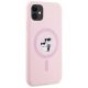 4. Karl Lagerfeld Silicone Karl&Choupette MagSafe iPhone 11 Case - Pink