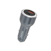 Dudao R4Ultra 120W Power Delivery Quick Charge LED Car Charger USB-A USB-C - Gray