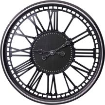 Openwork Wall Clock with Roman Numerals, 60 cm, Black
