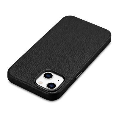 9. iCarer Litchi Premium Leather Case iPhone 14 Plus Magnetic Leather Case with MagSafe Black (WMI14220711-BK)