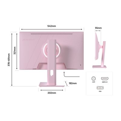 7. Monitor JAPANNEXT 60.5cm JN-I238FHD120F-HSP-PK 16:9 HDMI pink FHD