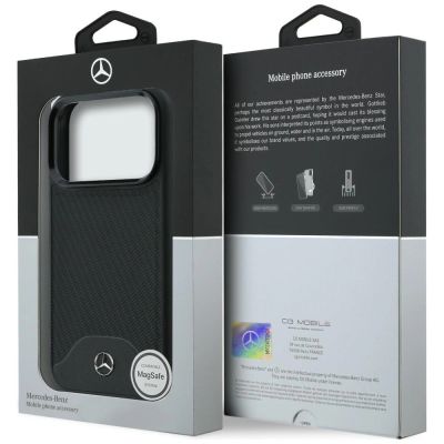 8. Mercedes Leather Wood Effect and Curve MagSafe case for iPhone 17 Pro Max - black