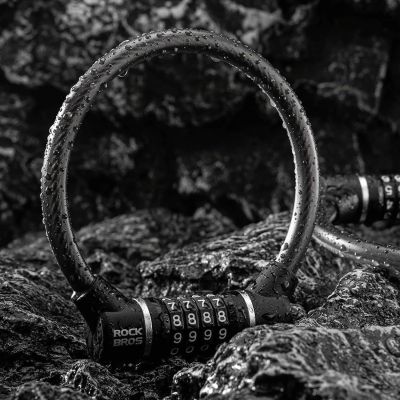 5. Rockbros 87639-4 bicycle lock with code and steel cable - black