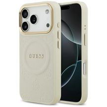 Guess Peony Hot Stamp MagSafe Case for iPhone 17 Pro - Beige