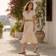 9. Beige women's leather sandals Rieker M1679-60