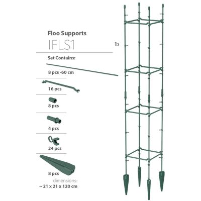 15. FLOO SUPPORTS PLANT SUPPORT 21x21x120CM FOREST GREEN