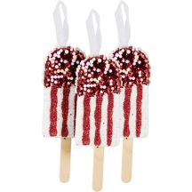 ICE CREAM HANGING DECORATION BALL 3 PCS WHITE