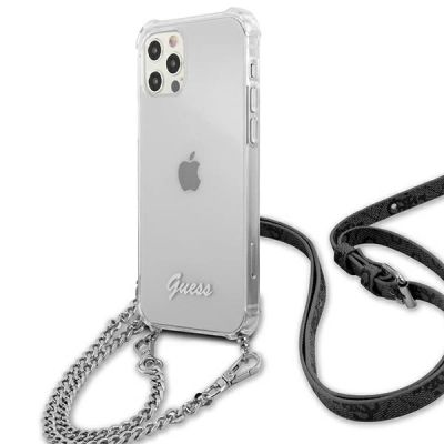 2. Guess GUHCP12LKC4GSSI iPhone 12 Pro Max 6.7" Transparent hardcase 4G Silver Chain