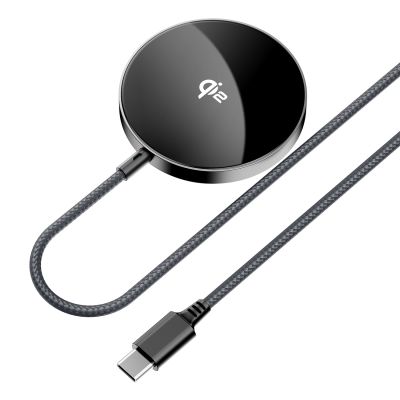 2. Acefast E24 Qi2 15W Magnetic Inductive Charger with 1.2m USB-C Cable - Black