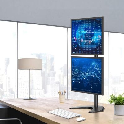 21. TECHLY VERTICAL DESK STAND FOR 2 MONITORS 13-27" LCD 10KG