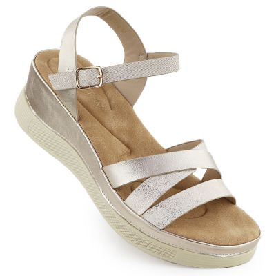 7. Women's gold wedge sandals Vinceza 15358