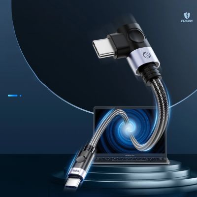 4. C2C PD100W Laptop Fast Charging Cable (Right Angle) black 1m