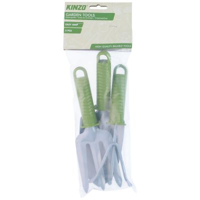 5. KINZO 3-Piece Garden Tool Set with Plastic Handle