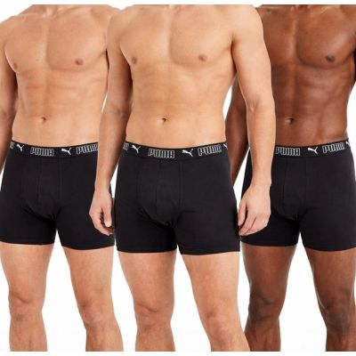3. Puma Men's Boxer Briefs Long 3-Pack Black Comfortable