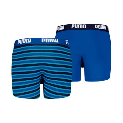 3. Puma Everyday Striped Kids' Boxer Shorts 2 Pack Blue and Black 938970 04