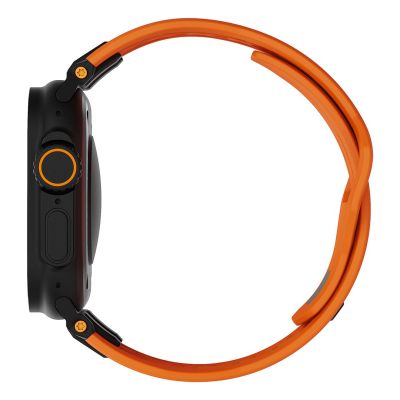 3. UAG Monarch - FKM strap for Apple Watch series 4-6 & SE 1-3, 44mm / series 7-9, 45mm / series 10-11, 46mm / Ultra 1-3, 49mm (orange / black titanium)