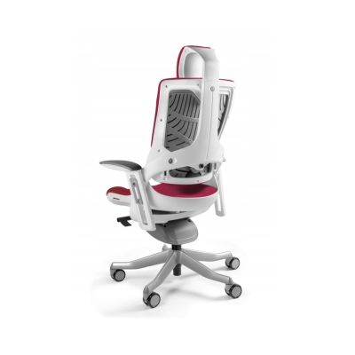 2. Wau 2 BL402 office chair, deep red/white fabric