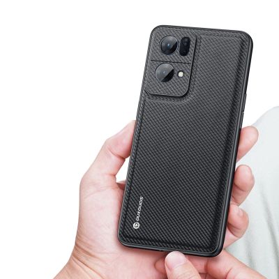 4. Dux Ducis Fino case cover covered with nylon material Oppo Reno7 Pro 5G black