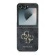 2. Guess Leather 4G Metal Logo Case for Samsung Galaxy Z Flip 6 - Black