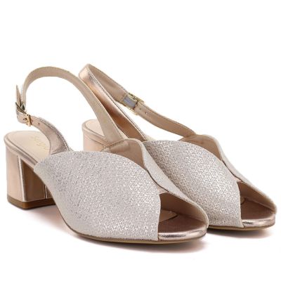 4. Sergio Leone SK471 gold high heel women's sandals