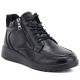 Women’s black leather wedge ankle boots with warm lining Potocki JE19502