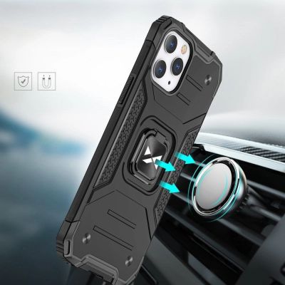 6. Wozinsky Ring Armor Case Kickstand Tough Rugged Cover for iPhone 13 mini blue