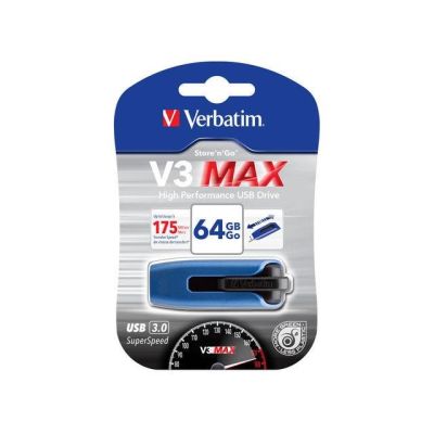 6. Verbatim Store 'n' Go V3 Max USB Flash Drive 64GB USB Type-A 3.2 Gen 1 (3.1 Gen 1) Blue