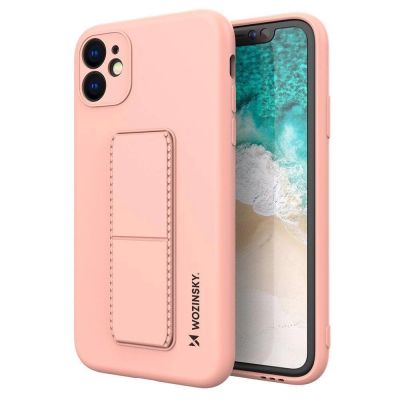 Wozinsky Kickstand Case silicone case with stand Samsung Galaxy A72 4G pink