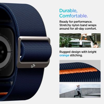 12. Spigen Lite Fit "Pro" Strap for Apple Watch 10 46mm - Navy Blue