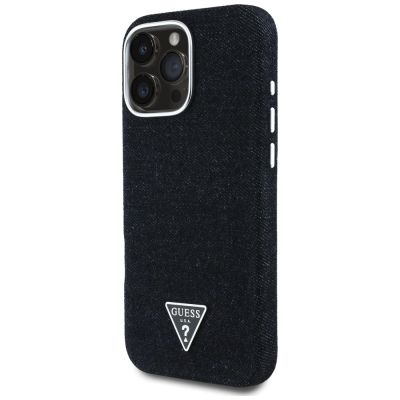 2. Guess Denim Triangle Logo MagSafe case for iPhone 16 Pro - black