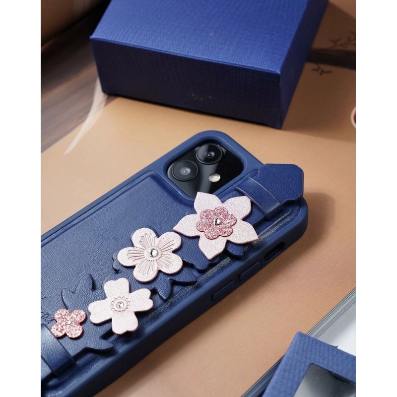 14. Kingxbar Sweet Series case decorated with original Swarovski crystals iPhone 12 Pro / iPhone 12 blue