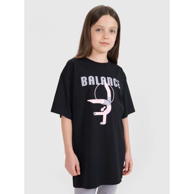 Oversized T-shirt with print for girls 4F FJRSS25TTSHF2646-20S