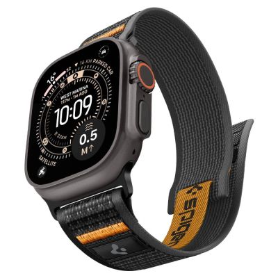 6. Spigen Athlex Air 2 Strap for Apple Watch (44 / 45 / 46 / 49 mm) - Black and Orange