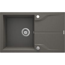 Single-bowl granite sink with drainer - mounted flush with the countertop ZQN_T11F 5908212088746