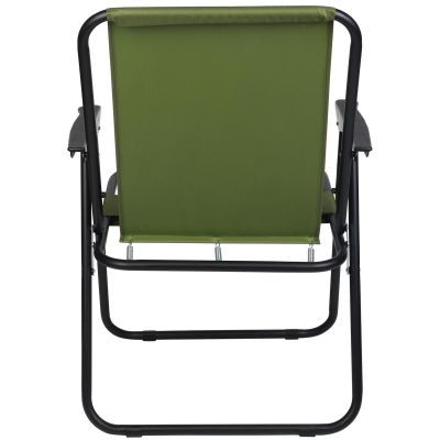 12. CAMPING CHAIR WITH ARMRESTS 52x44x75CM FOLDING GREEN