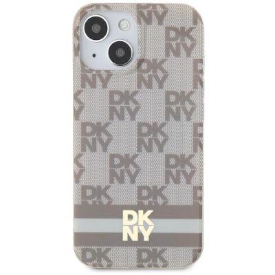 3. DKNY IML Checkered Mono Pattern & Printed Stripes MagSafe case for iPhone 15 / 14 / 13 - beige