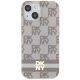 3. DKNY IML Checkered Mono Pattern & Printed Stripes MagSafe case for iPhone 15 / 14 / 13 - beige