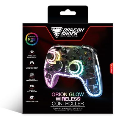 5. Dragonshock Orion Glow Black Bluetooth Gamepad Analog/Digital Nintendo Switch