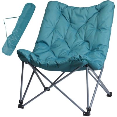 REDCLIFFS HIGH DELUXE CAMPING CHAIR WITH CUSHION BLUE