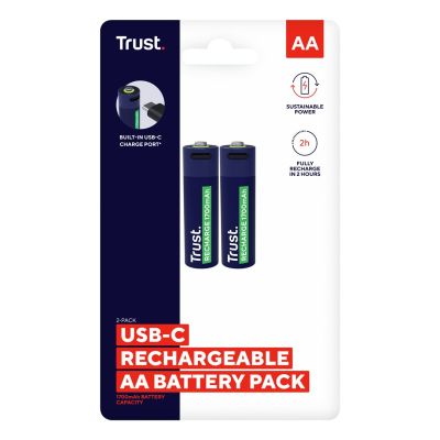 5. AA Trust USB-C RECHARGEABLE BATTERIES 2P