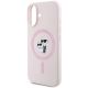 6. Karl Lagerfeld Silicone Karl&Choupette Heads Ring MagSafe Case for iPhone 16 Plus - Pink