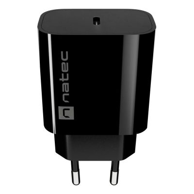 11. NATEC RIBERA 1X USB-C 20W BLACK WALL CHARGER