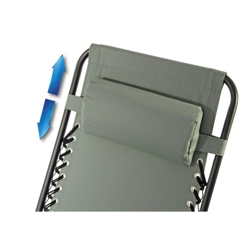 21. BLISS MULTIFUNCTIONAL FOLDABLE GARDEN DECHAIR WITH HEADREST, GRAY