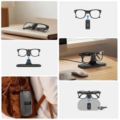 3. BoboVR CG2 3-in-1 Charging Station for Smart Glasses with Clip 350 mAh and Case - Black